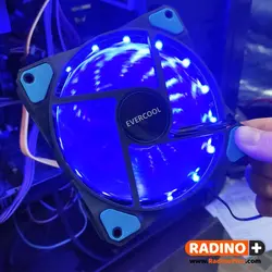 فن کیس 12 در 12 گیمینگ LED دار فن آبی evercool - رادینو پلاس