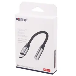 مبدل Type-C به جک 3.5 میلی متری نیتو مدل NX016 طول 0.12 متر