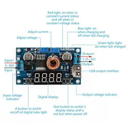 ماژول رگولاتور DC به DC کاهنده 75 وات همراه با نمایشگر ولتاژ و رابط USB