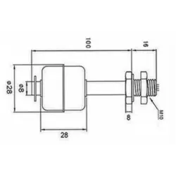 سنسور تشخیص سطح مایع استیل P100