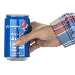 نوشابه قوطی گازدار پپسی با طعم کولا - حجم 330 میلی لیتر