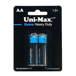 باتری قلمی یونیمکس مدل Extra Heavy Duty بسته 2 عددی - فروشگاه اینترنتی کالا 35