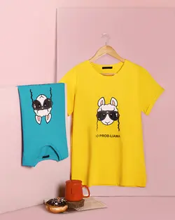 تیشرت نخ پنبه طرح بره ناقلا(سایز بزرگ)