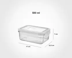 ظرف شیشه ای مستطیل دربدار 580 میلی لیتر لیمون