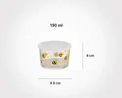 ظرف شیشه ای دربدار 190 میلی لیتر چاپدار لیمون