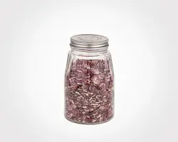 بانکه شیشه ای درب استیل سایز 2 لیمون