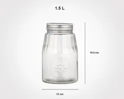 بانکه شیشه ای درب استیل سایز 2 لیمون