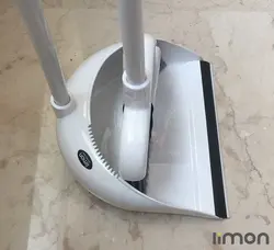 ست جارو و خاک انداز دسته بلند نارین لیمون