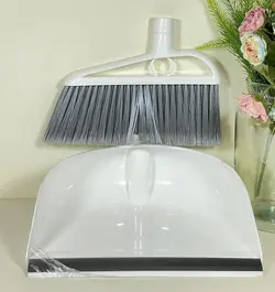 ست جارو و خاک انداز دسته بلند نارین لیمون