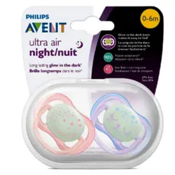 پستانک اولترا ایر نایت شب تاب اونت 0 تا 6 ماه Avent دو عددی