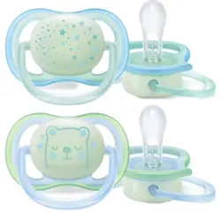 پستانک اولترا ایر اونت 0 تا 6 ماه Avent شب تاب Avent بسته دو عددی