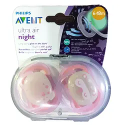 پستانک اولترا ایر اونت 6 تا 18 ماه Avent شب تاب بسته دو عددی