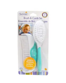 ست شانه و برس نوزاد سامر | سفید سبز