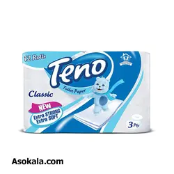 دستمال توالت تنو کلاسیک بسته 12 عددی