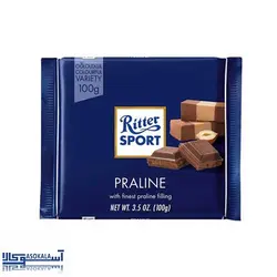 شکلات شیری با تکه های بادام ریتر اسپرت مدل praline وزن 100 گرم