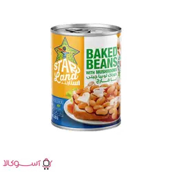 خوراک لوبیا چیتی با قارچ استار لند حجم 420 گرم