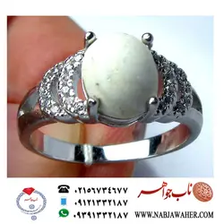 انگشتر نقره زنانه  با نگین اصل خرمهره کد 1495