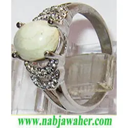 انگشتر نقره زنانه  با نگین اصل خرمهره کد 1495