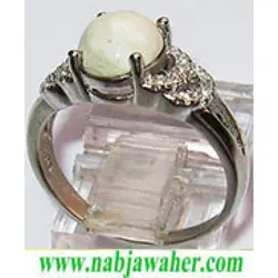 انگشتر نقره زنانه  با نگین اصل خرمهره کد 1495