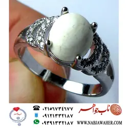 انگشتر نقره زنانه  با نگین اصل خرمهره کد 1495