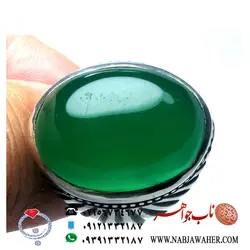 انگشتر عقیق سبز طبیعی