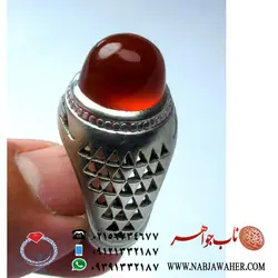 انگشتر عقیق سرخ آب دار یمنی  کد 5501