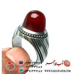 انگشتر عقیق سرخ آبدار کد 213