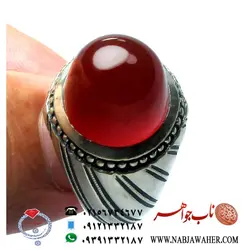انگشتر عقیق سرخ آبدار کد 213