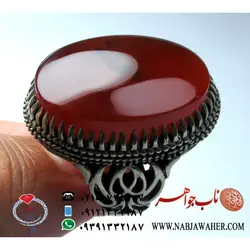 انگشتر عقیق سرخ یمنی درشت شجری کد 5219