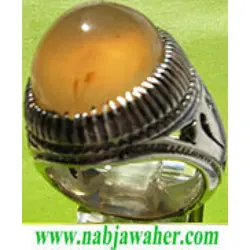 انگشتر عقیق فاخر عسلی کد 1549