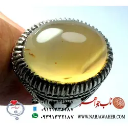 انگشتر عقیق فاخر عسلی کد 1549