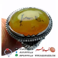 انگشتر فاخر عقیق زرد شجری کد 971
