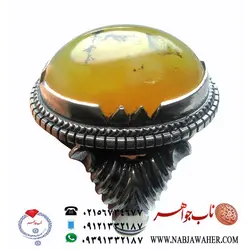انگشتر فاخر عقیق زرد شجری کد 971