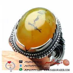 انگشتر فاخر عقیق زرد شجری کد 971