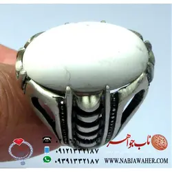 انگشتر فیروزه سفید نیشابوری کد 5054