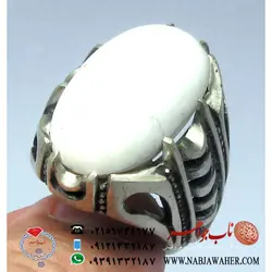 انگشتر فیروزه سفید نیشابوری کد 5054