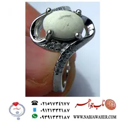 انگشتر نقره زنانه  با نگین اصل خرمهره کد 1492