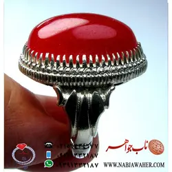 انگشتری زیبا از سنگ جید سرخ کد 697