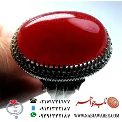 انگشتری زیبا از سنگ جید سرخ کد 697