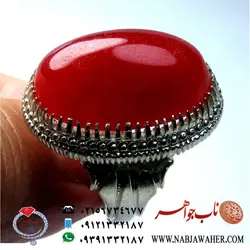 انگشتری زیبا از سنگ جید سرخ کد 697