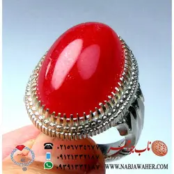 انگشتری زیبا از سنگ جید سرخ کد 697
