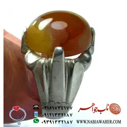 انگشتر عقیق سلیمانی و رکاب چهار چنگ کد 1753