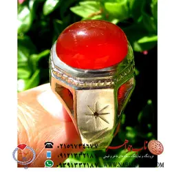 انگشتر عقیق سرخ ابدار یمنی