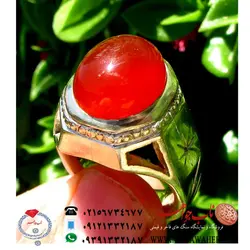 انگشتر عقیق سرخ ابدار یمنی