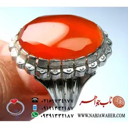 انگشتر عقیق سرخ تراش الماسی کد 1132