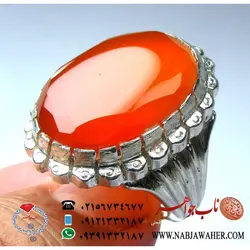 انگشتر عقیق سرخ تراش الماسی کد 1132
