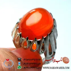انگشتر اوپال سرخ سنتتیک  کد 5465