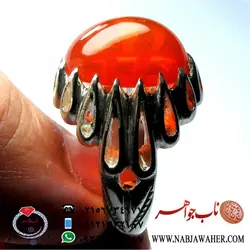 انگشتر اوپال سرخ سنتتیک  کد 5465