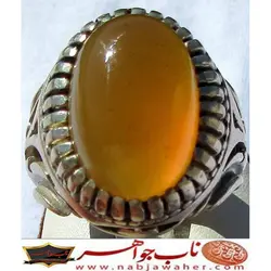 انگشترنفیس عقیق زرد آب دارو شن دار یمنی