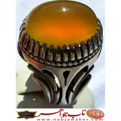 انگشترنفیس عقیق زرد آب دارو شن دار یمنی